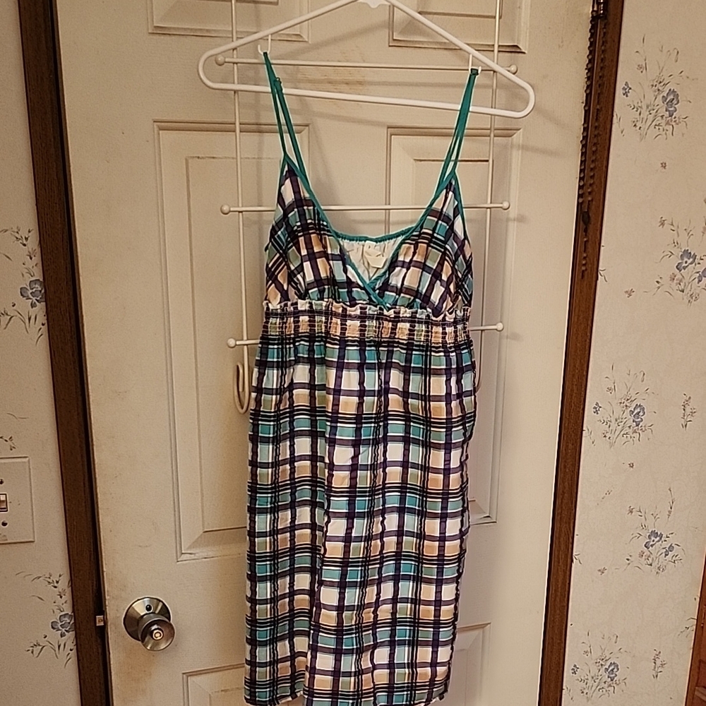 Aeropostale Teal and Purple Plaid Dress